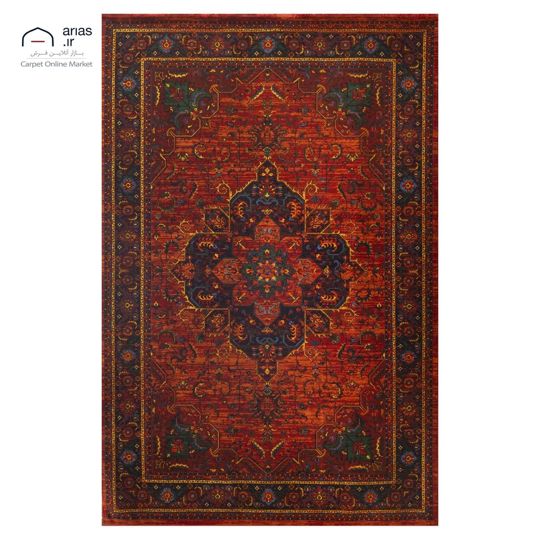 فرش ماشینی 4 متری آریاس زمینه روناسی کد MT04146