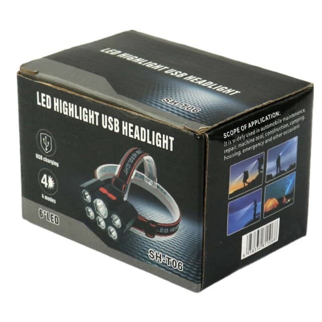 هدلایت شارژی 6 لامپه SH-T06 — تصویر ۶