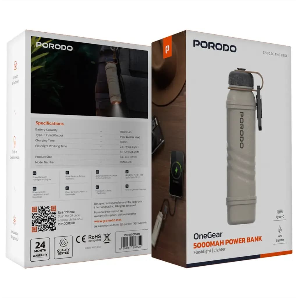 پاوربانک، فندک و چراغ قوه پرودو مدل OneGear (گجت ۳ کاره) — تصویر ۳