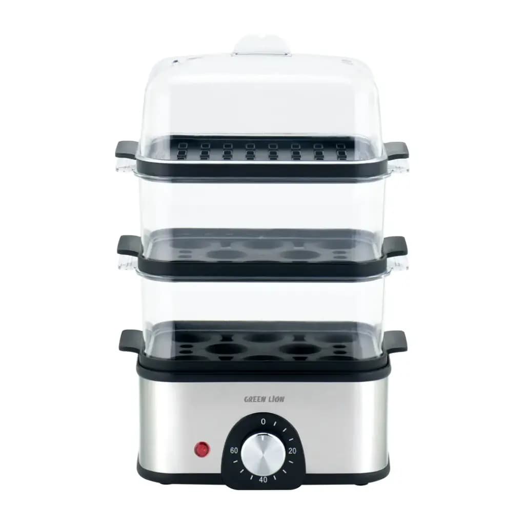 تخم مرغ پز و بخارپز سه طبقه گرین لاین مدل Tier Egg Cooker Vegetable Steamer