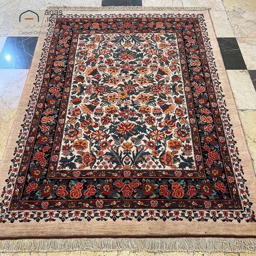 فرش دستباف 3 متری قشقایی پشم دستریس زمینه کرم کد D14165A — تصویر ۳