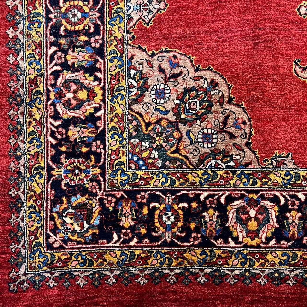 فرش دستباف 3 متری قشقایی زمینه لاکی کد D14154A — تصویر ۴