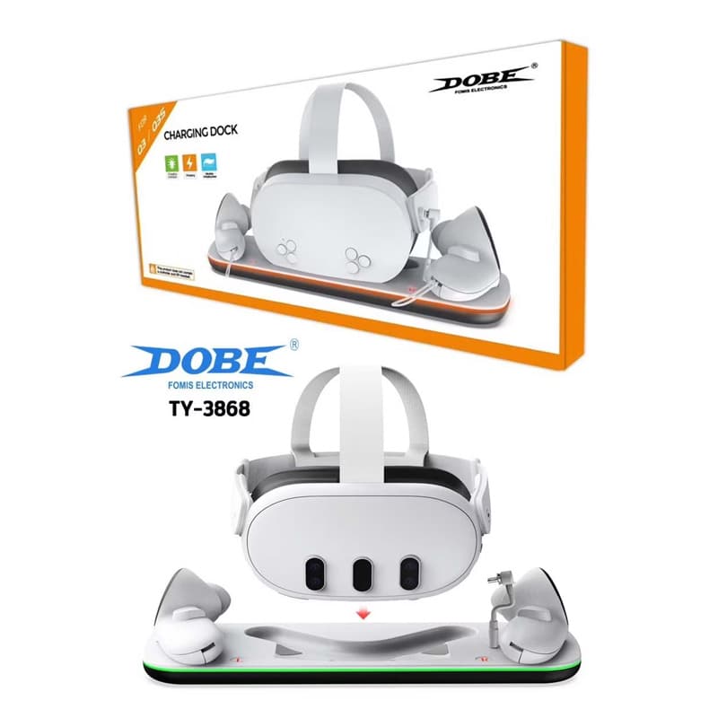 پایه شارژر Dobe برای هدست واقعیت مجازی Meta Quest 3/S مدل TY-3868 — تصویر ۲