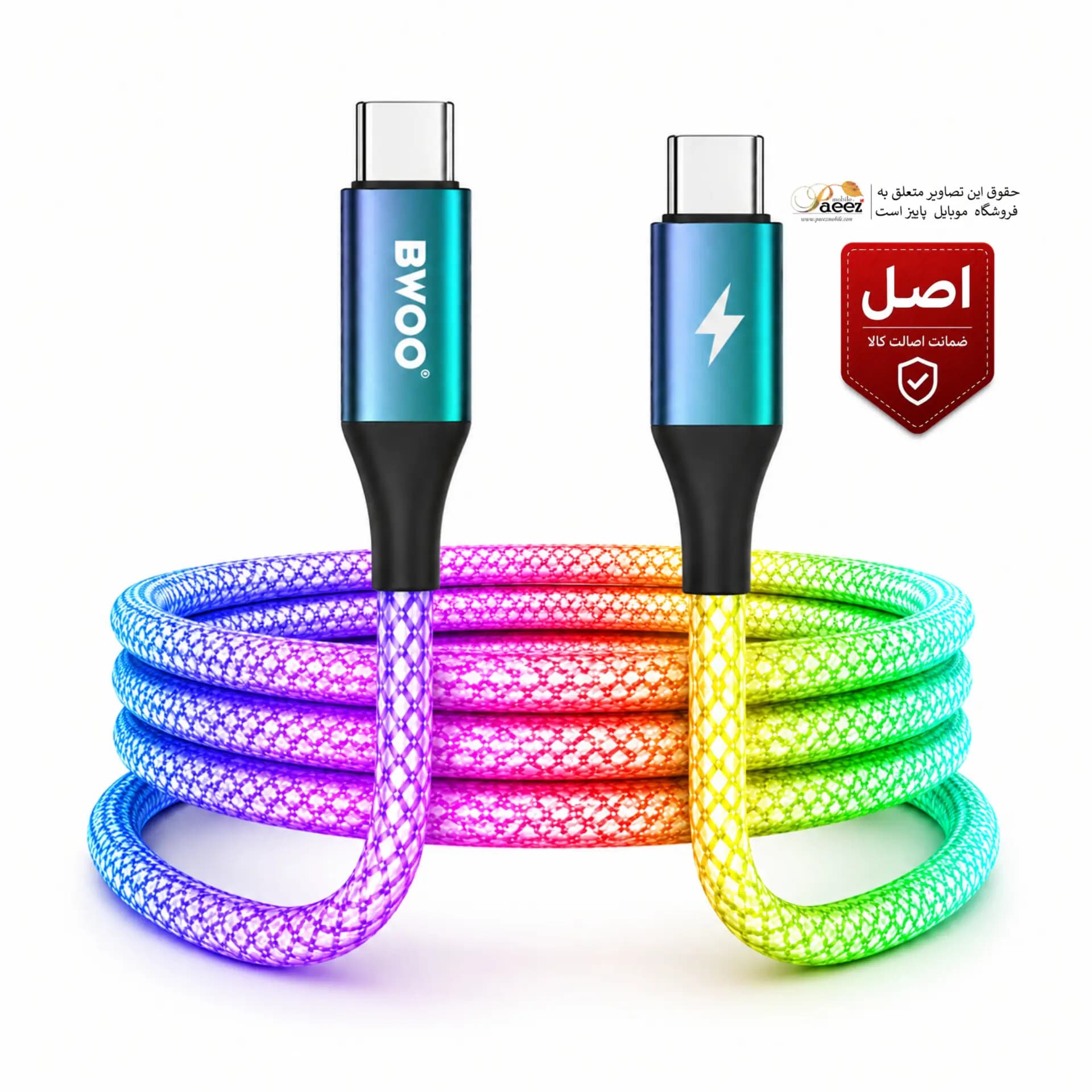 کابل شارژ سامسونگ Galaxy A56 اصلRGB | BWOO X172 | USB-C — تصویر ۱۰