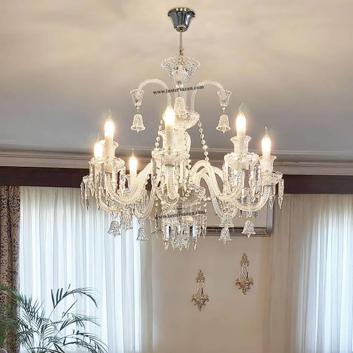 لوستر باکارات نئوکلاسیک کریستالی وارداتی L1574-6 | لوسترسازان — تصویر ۳