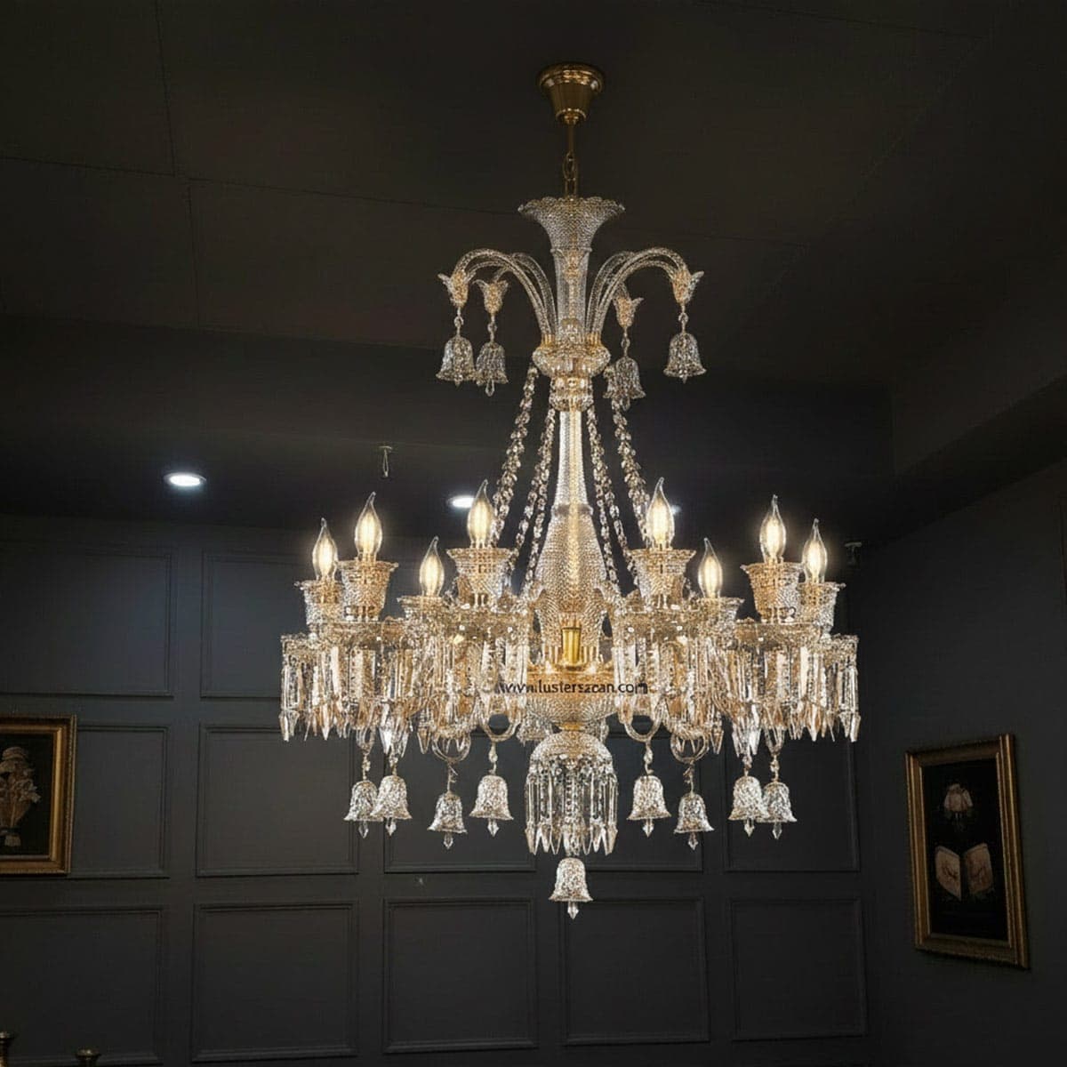 لوستر باکارات نئوکلاسیک کریستالی وارداتی L1574-6 | لوسترسازان — تصویر ۵