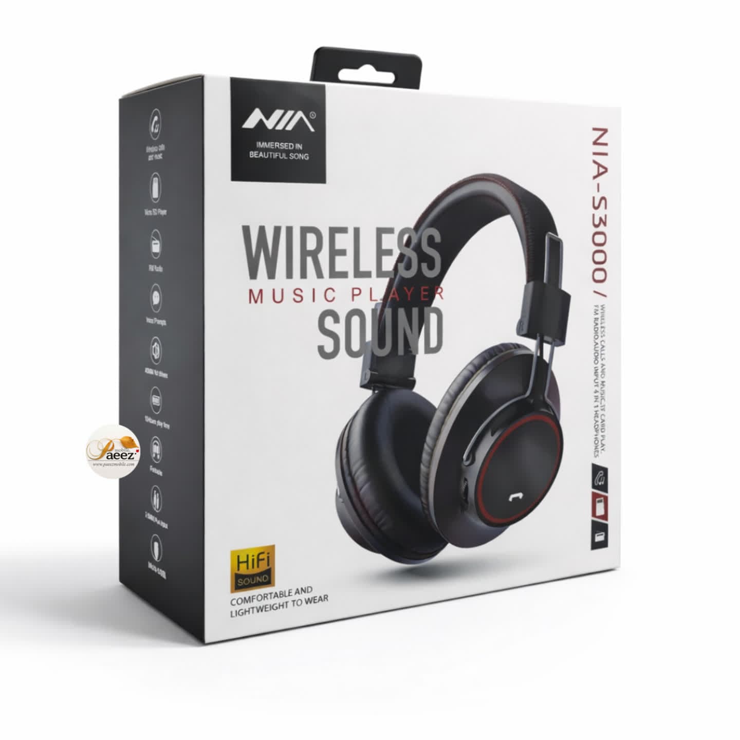 هدفون بلوتوثی نیا مدل NIA S3000 – صدای استریو قدرتمند با باتری قوی و با صدای HD — تصویر ۴
