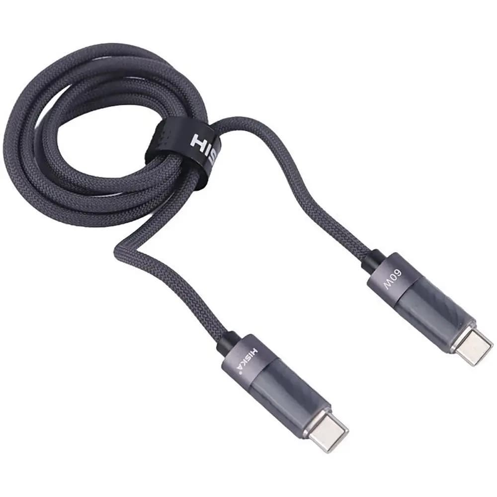 کابل دو سر تایپ سی فست شارژ 60 وات هیسکا LX-821CC طول 1 متر(اصل) — تصویر ۳