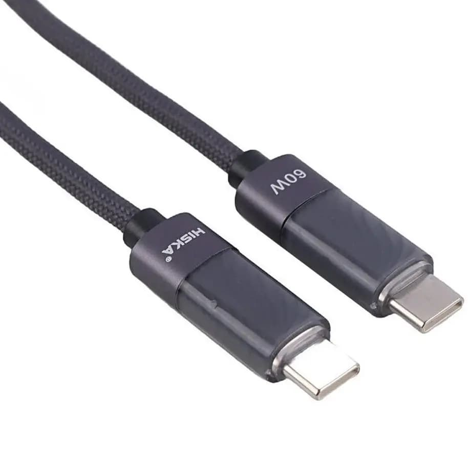 کابل دو سر تایپ سی فست شارژ 60 وات هیسکا LX-821CC طول 1 متر(اصل) — تصویر ۸