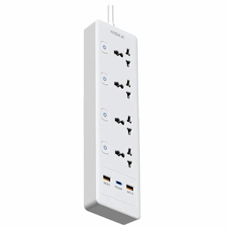 چندراهی برق هیسکا مدل CH-5518EU با ۴ خروجی و طول کابل ۲ متر