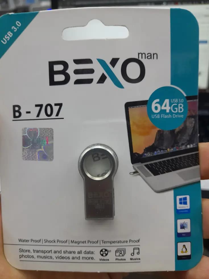 فلش‌مموری USB 3.0 بکسو مدل B-707 با ظرفیت 64 گیگابایت — تصویر ۲