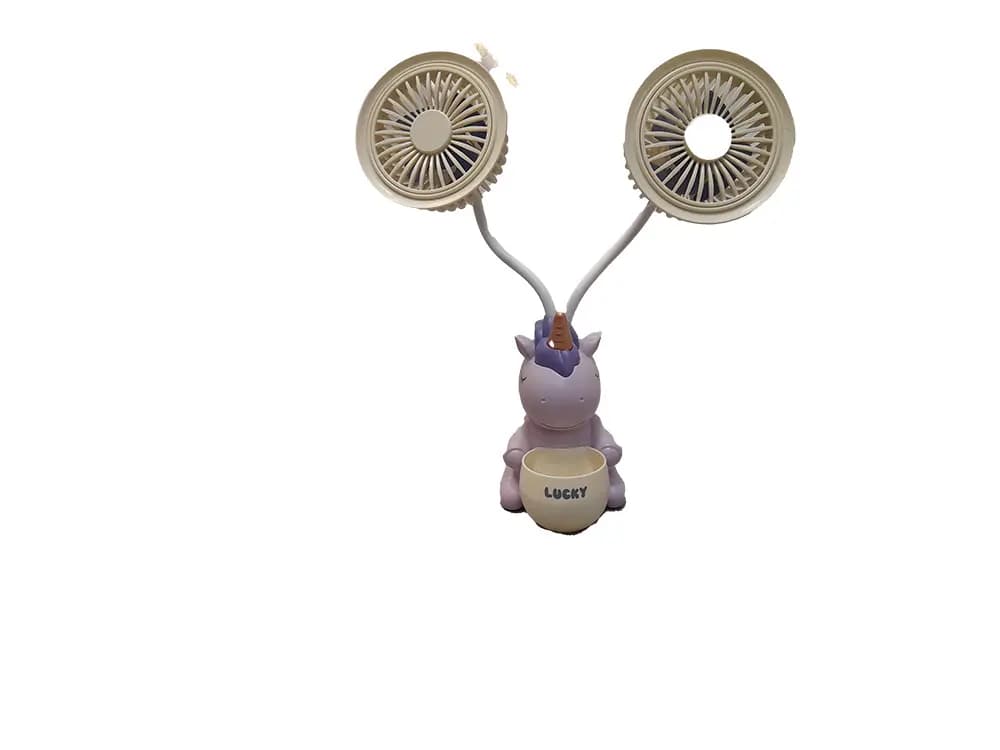 پنکه رومیزی مدادتراش جا مدادی اسب تک شاخ desk fan مدل k49 — تصویر ۵