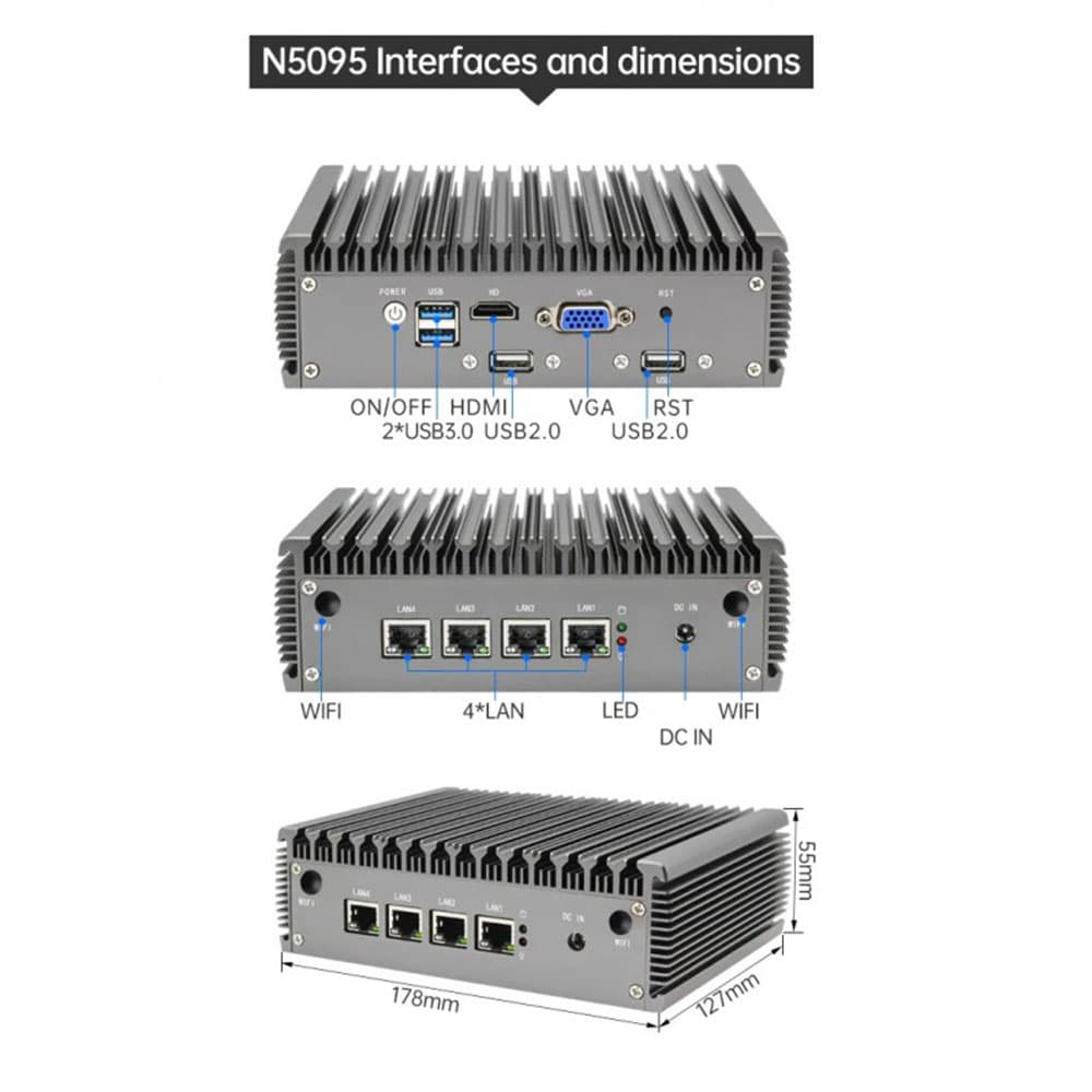 مینی پی سی صنعتی نت کامپیوتر مدل N5095-4L — تصویر ۷