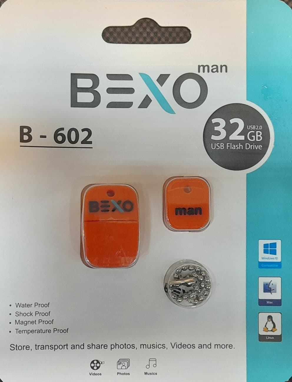 فلش مموری بکسو مدل B-600 ظرفیت 32 گیگابایت USB 2.0 طرحدار بدنه سیلیکونی — تصویر ۶