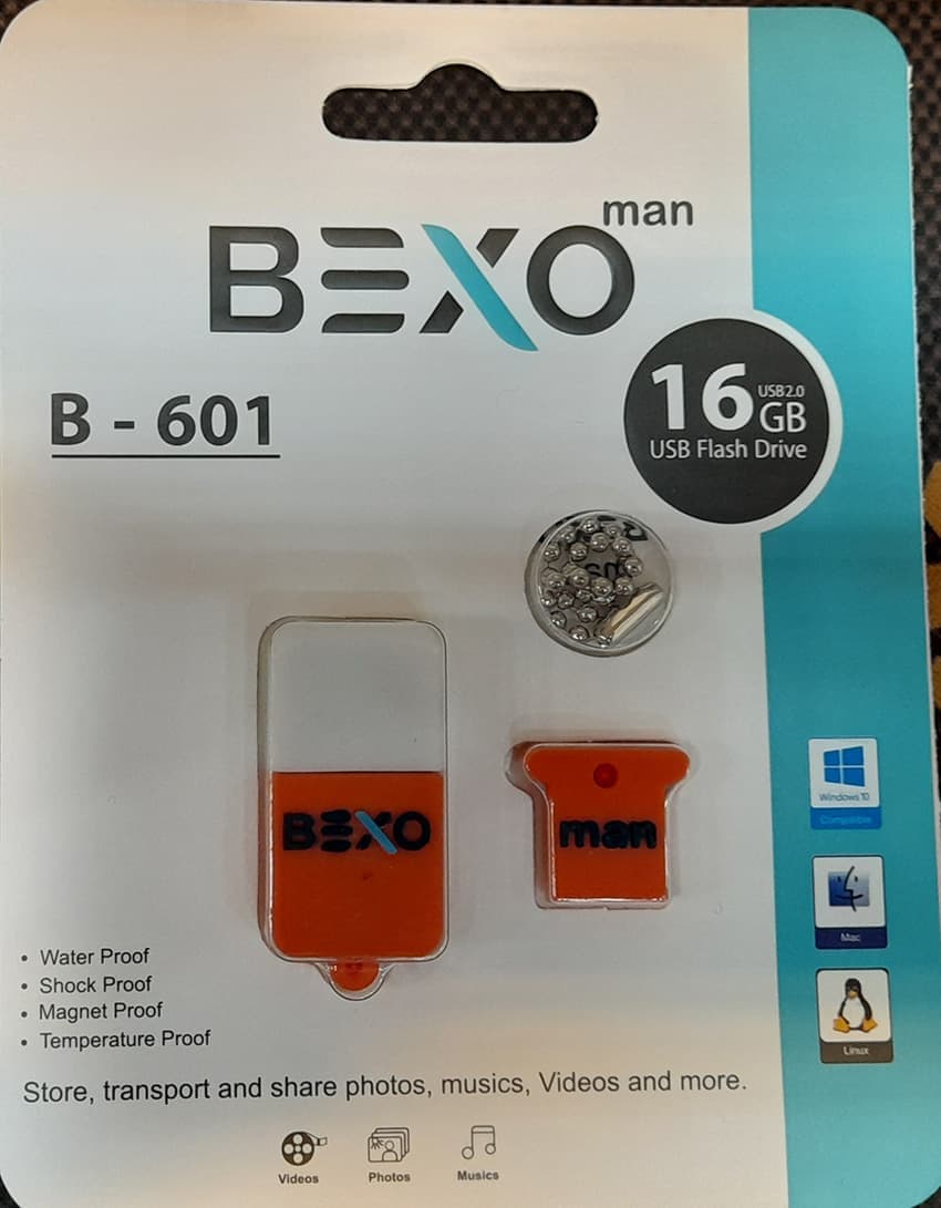فلش مموری بکسو مدل B-600 ظرفیت 16 گیگابایت USB 2.0 طرحدار بدنه سیلیکونی — تصویر ۴