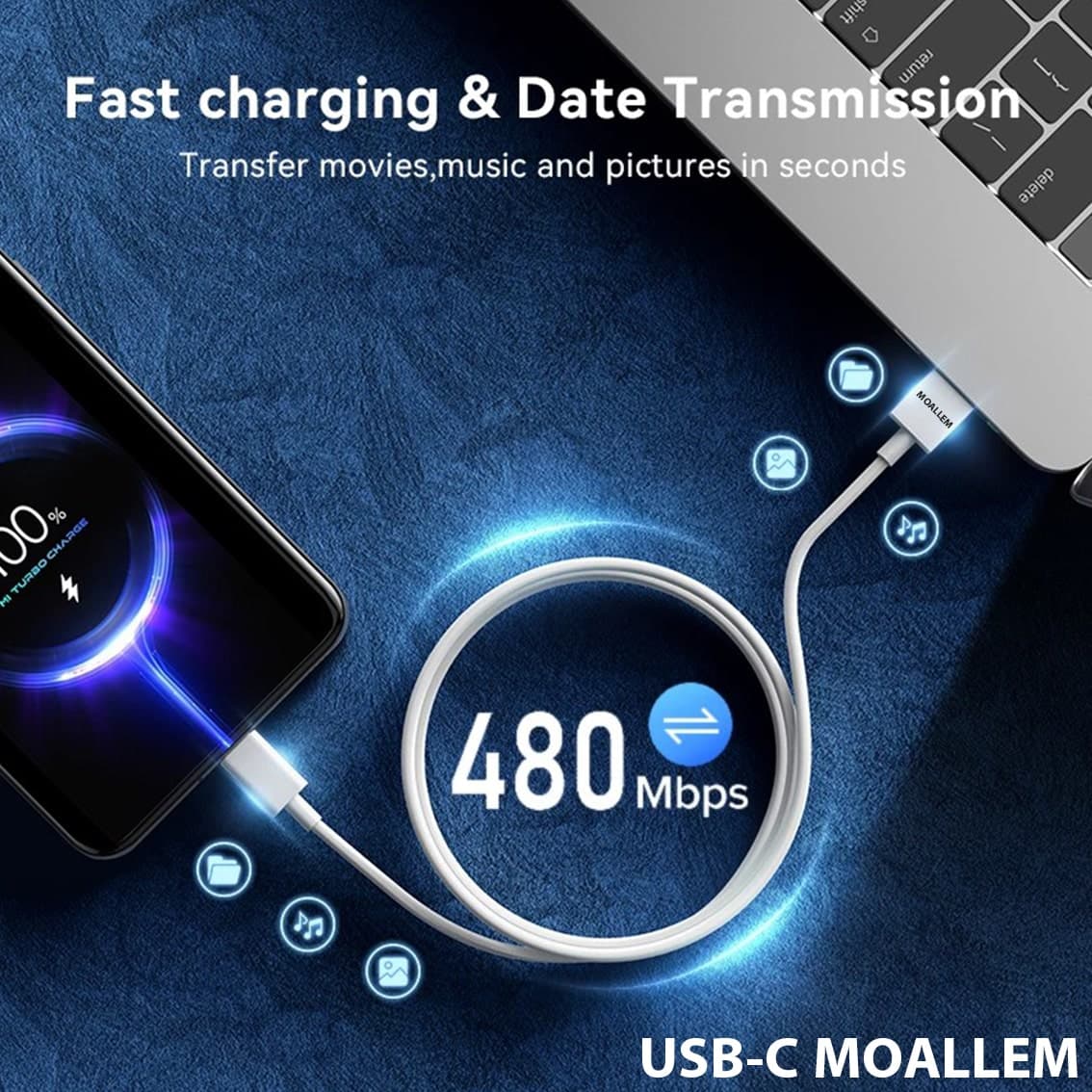 کابل شارژ +Note13PRO شیائومی مدل 120W(اورجینال شرکت معلم نوین) — تصویر ۶