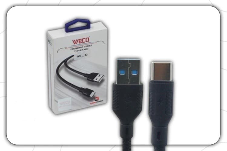 کابل شارژ تایپ سی 25 سانتی ویکو WECO WE-33