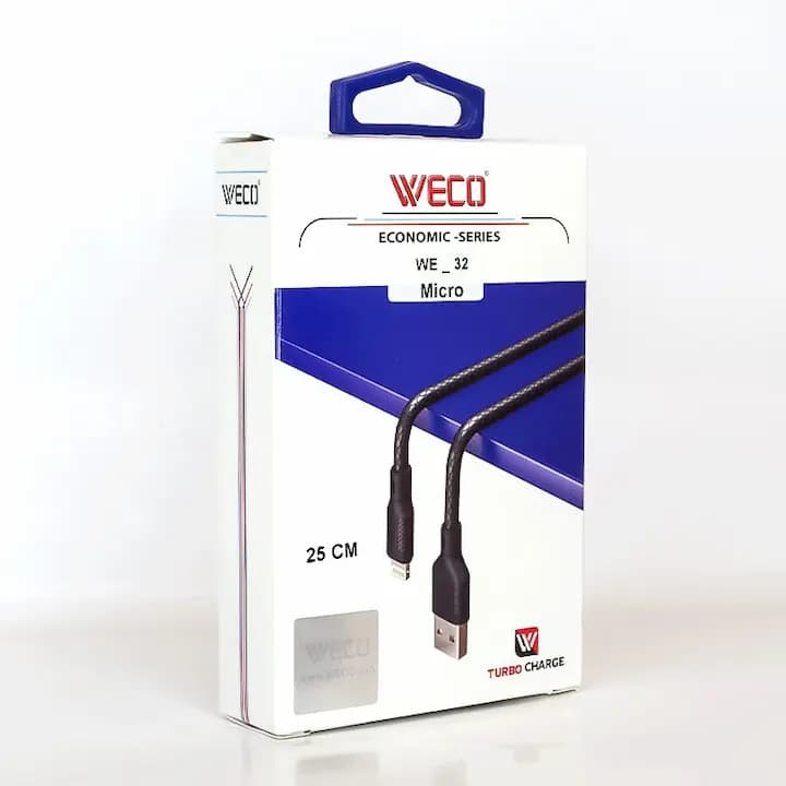 کابل شارژ میکرو 25 سانتی پاوربانک ویکو WECO WE-32 — تصویر ۴
