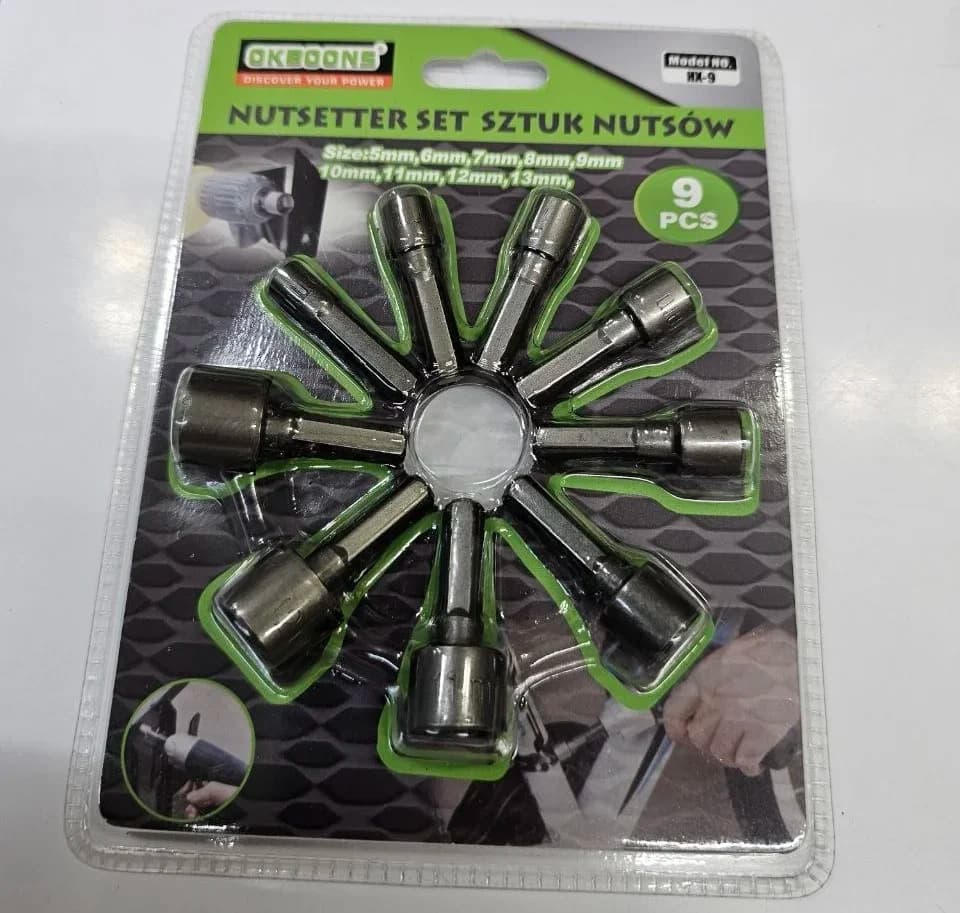 آچار بکس سر دریلی اوکی بونس مدل HX-9 مجموعه 9 عددی
