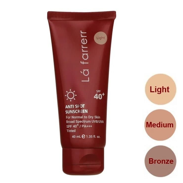 کرم ضد آفتاب و ضد لک رنگی SPF 40 لافارر مخصوص پوست خشک
