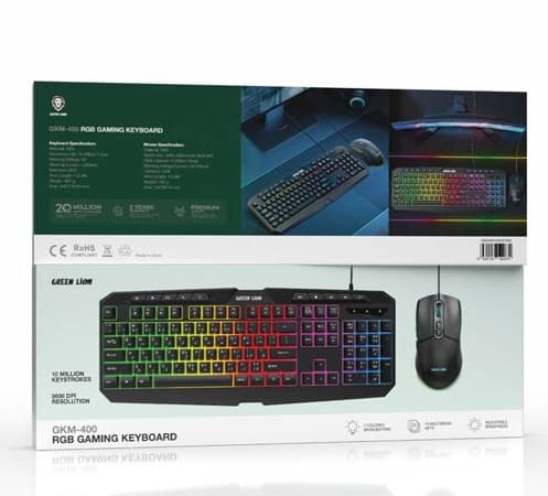 کیبورد و ماوس گیمینگ RGB گرین لاین GK-400 RGB GAMING KEYBOARD + MOUSE — تصویر ۱۱