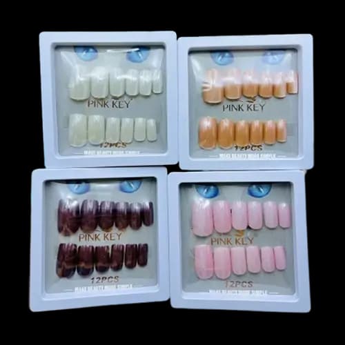 ناخن طرح چشم گربه ای PINK KEY تعداد 12 عددی