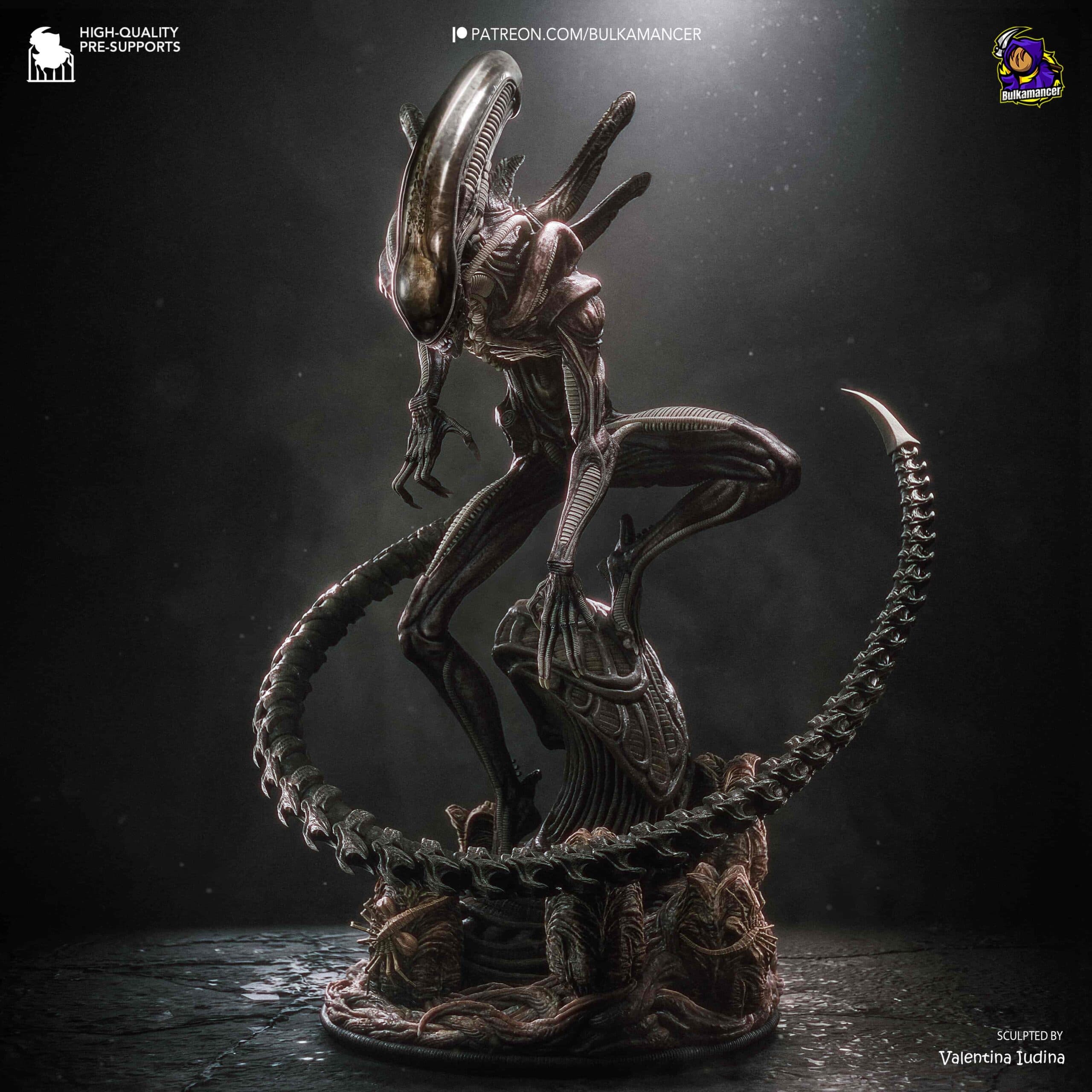 👽💀 فیگور زنومورف الین Xenomorph Alien | ارتفاع 40 سانتی‌متر | جنس PLA+