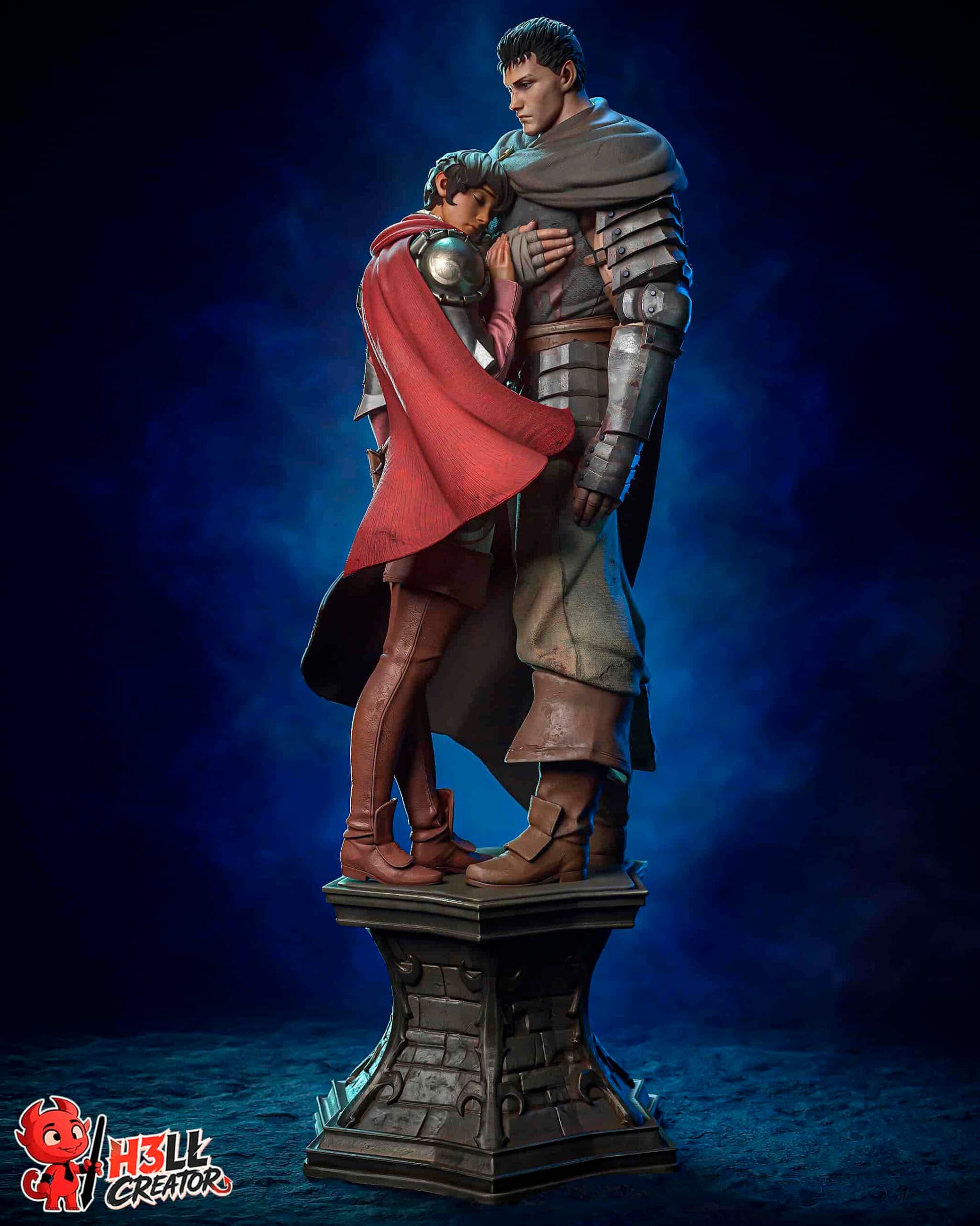 ⚔️🖤 فیگور گاتس و کاسکا Guts & Casca از Berserk | 40 سانتی‌متر | جنس PLA+ — تصویر ۲