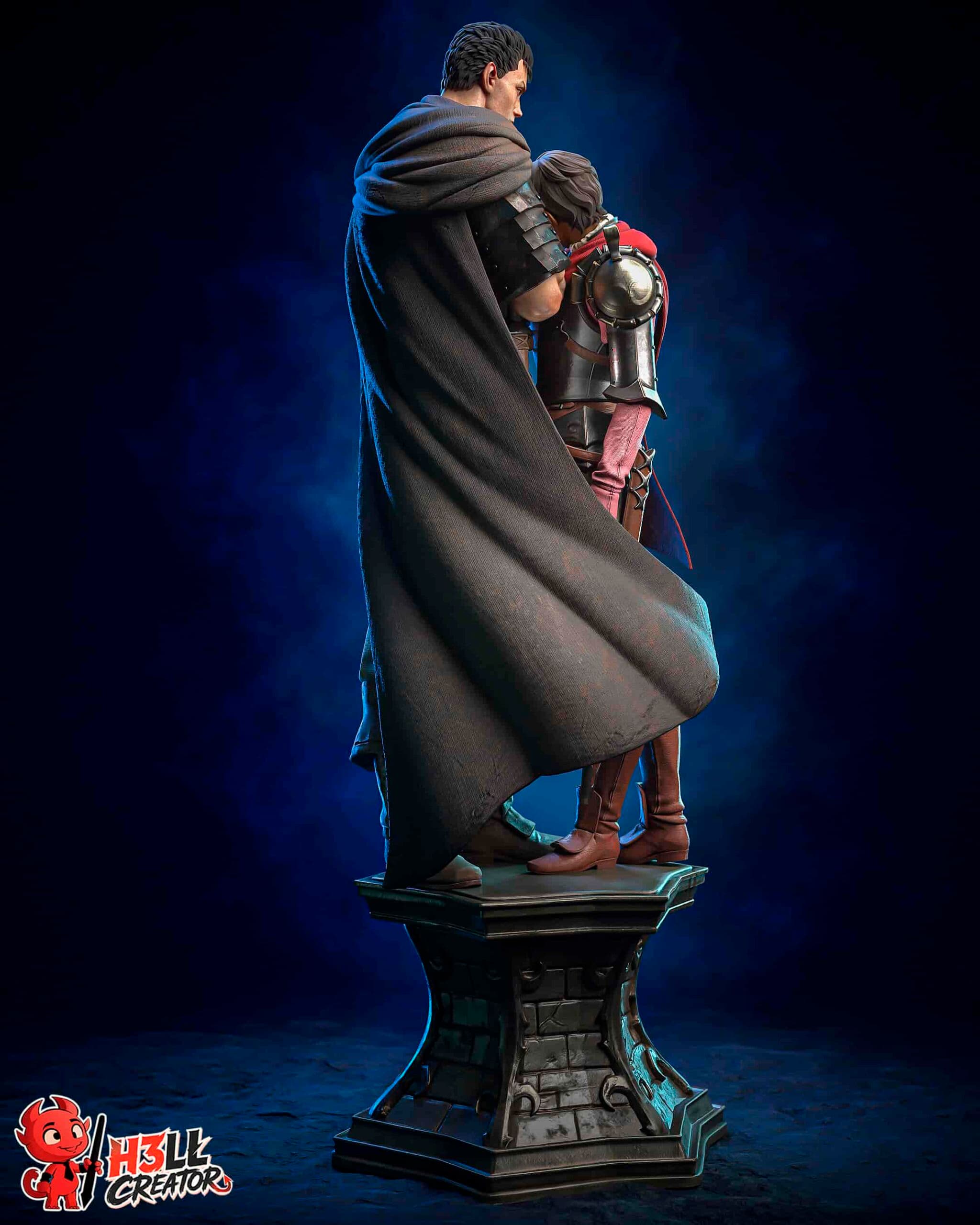 ⚔️🖤 فیگور گاتس و کاسکا Guts & Casca از Berserk | 40 سانتی‌متر | جنس PLA+ — تصویر ۴