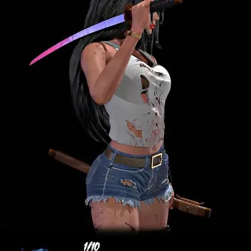 🔥🗡️ فیگور یویی میکونو Yui Mikuno از Ashes of the Capital | ارتفاع 40 سانتی‌متر | جنس PLA+ — تصویر ۴