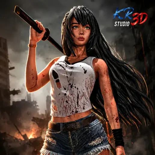 🔥🗡️ فیگور یویی میکونو Yui Mikuno از Ashes of the Capital | ارتفاع 40 سانتی‌متر | جنس PLA+ — تصویر ۹