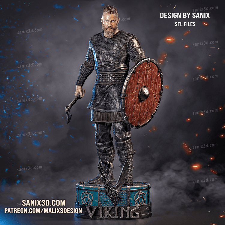 🪓🛡️ فیگور راگنار لاثبروک | Ragnar Lothbrok | سریال وایکینگ‌ها | 40 سانتی‌متر | PLA+