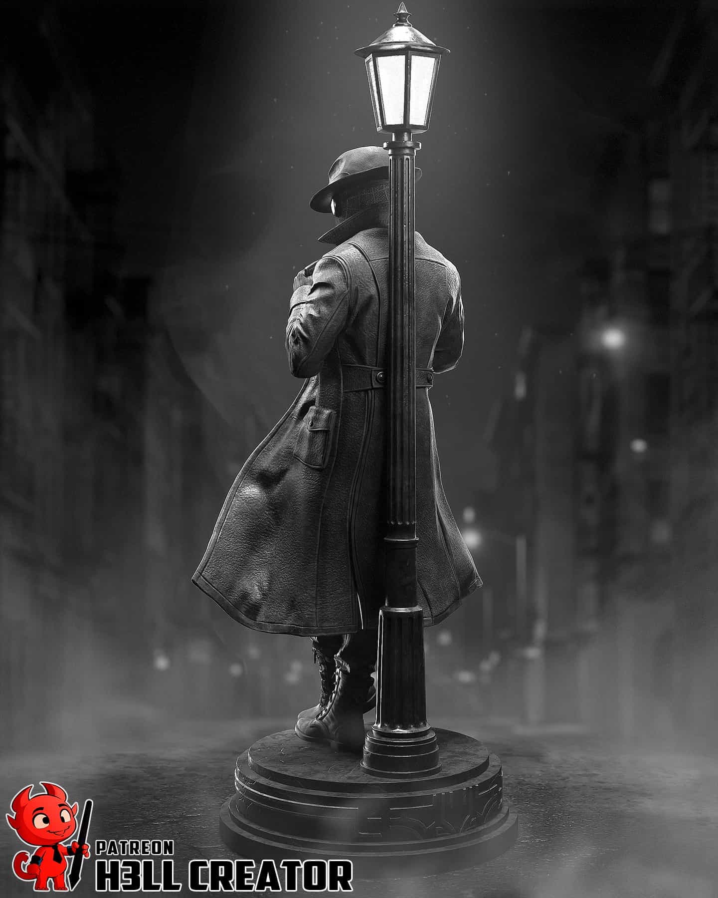 🕶️🌫️ فیگور اسپایدر نوآر | Spider-Noir | 40 سانتیمتر | PLA+ — تصویر ۴
