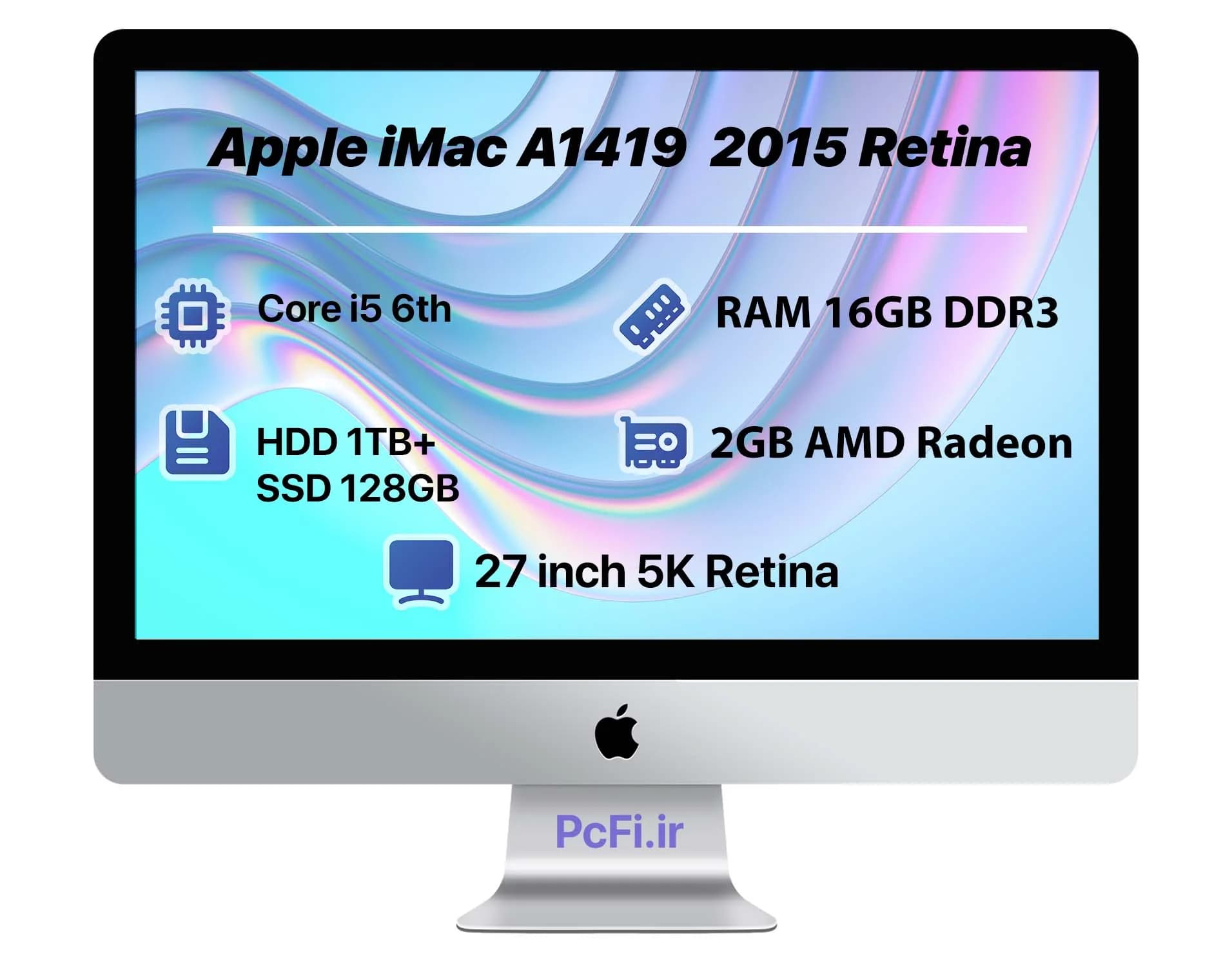 Apple iMac A1419 27″ 5K 2015 | i5-Ram 16GB-HDD 1TB+SSD 128GB-VGA 2GB