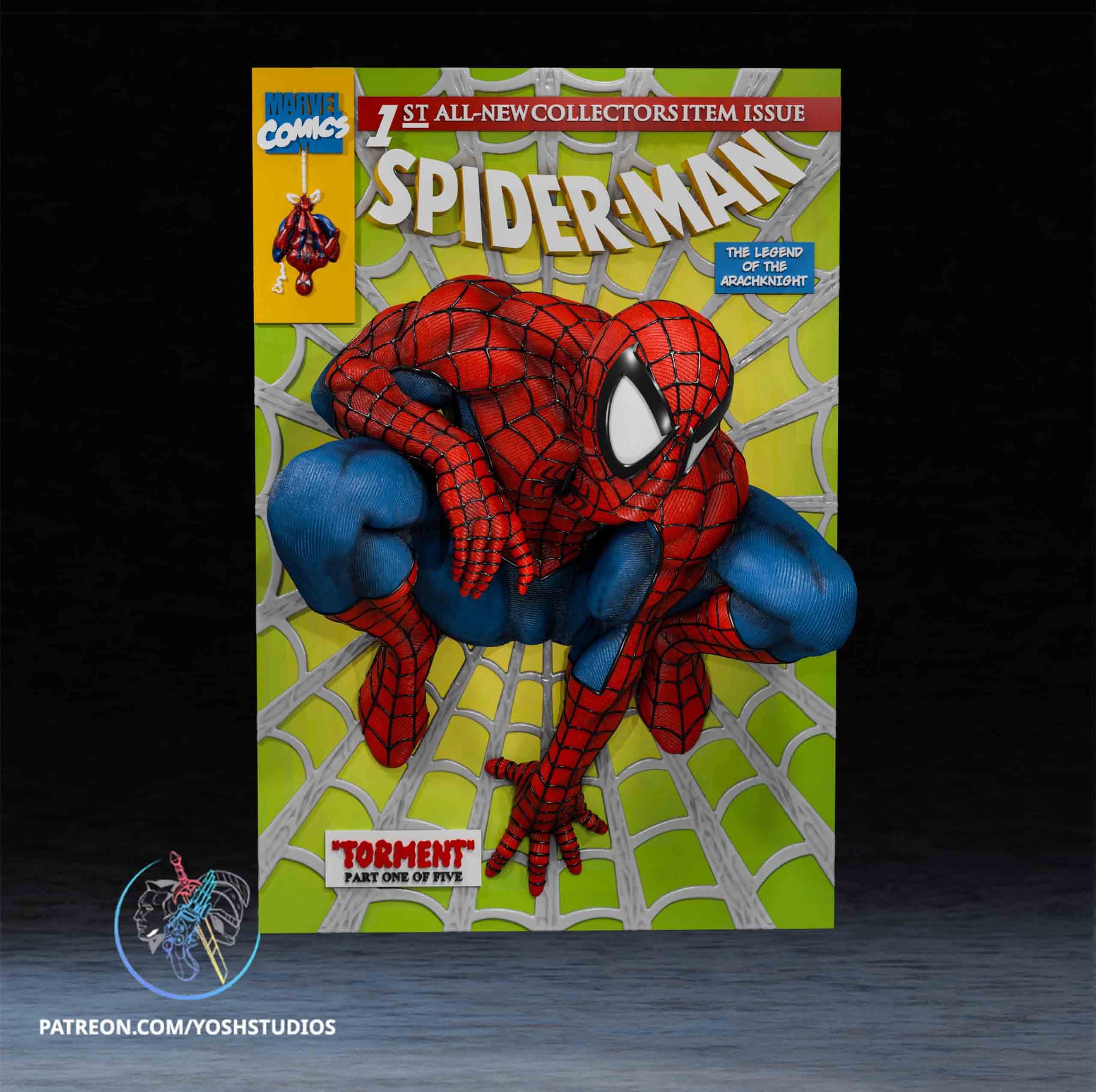 🕷️🔥 تابلو فیگور سه‌بعدی اسپایدرمن (Spider-Man 3D Poster) | 30×20 سانتی‌متر | PLA+ — تصویر ۳