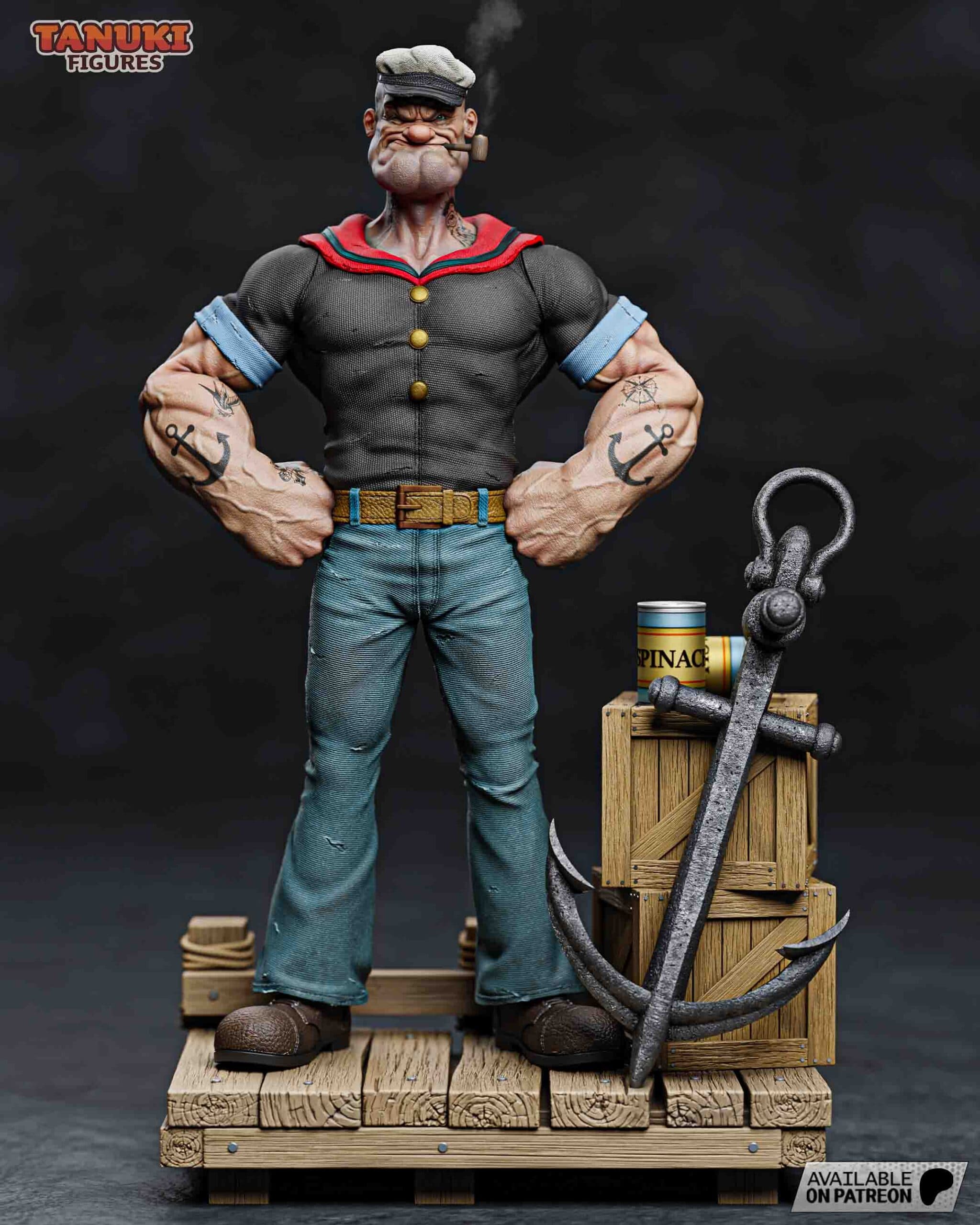 🥊🚢 فیگور پوپای ملوان زبل | Popeye Figure | PLA+ | yohooland.com