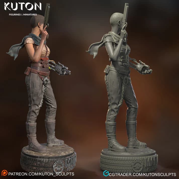 🛡️ فیگور فیوروزا چارلیز ترون | Furiosa Figure | Mad Max: Fury Road | PLA+ | yohooland.com — تصویر ۳