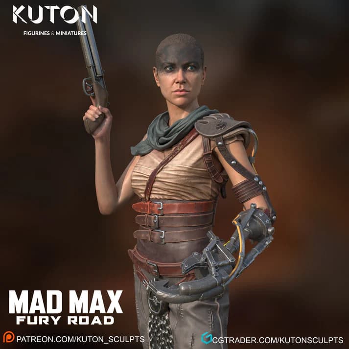 🛡️ فیگور فیوروزا چارلیز ترون | Furiosa Figure | Mad Max: Fury Road | PLA+ | yohooland.com