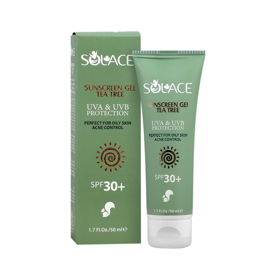 کرم ژل ضد آفتاب چای سبز و درخت چای سولس SPF30