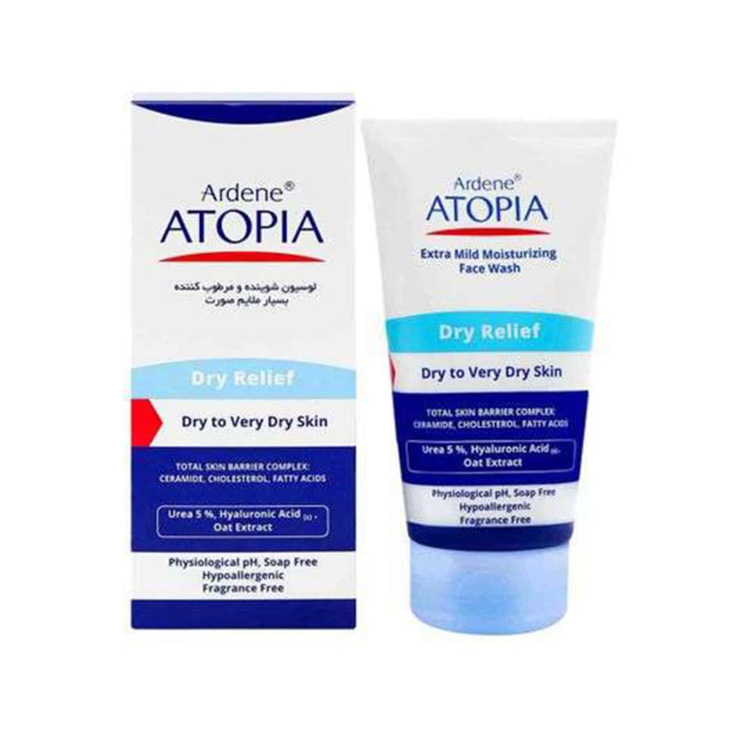 لوسیون شوینده و مرطوب کننده صورت مدل Dry Relief آتوپیا آردن