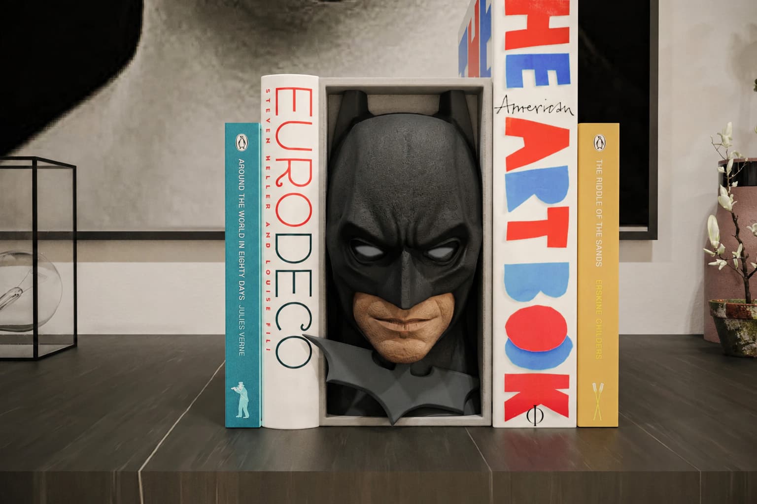 📚🦇 بوک نوک بتمن (Batman Book Nook) | ارتفاع 21 سانتی‌متر | جنس PLA+