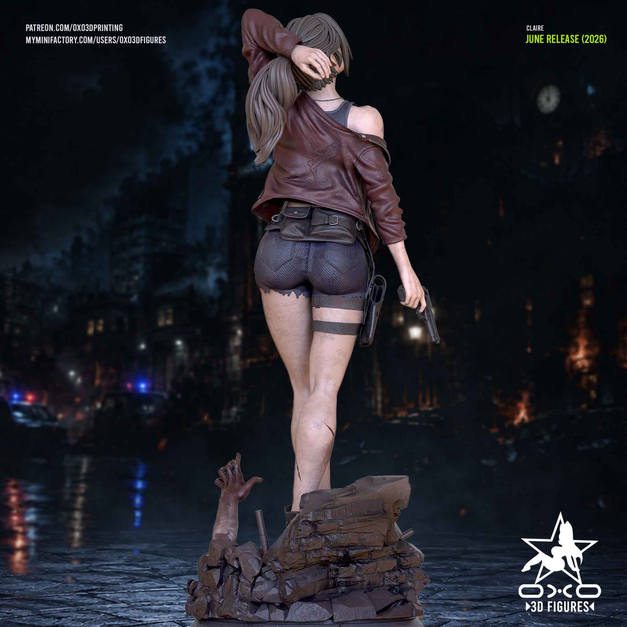 🧟‍♀️🔫 فیگور کلر ردفیلد Claire Redfield (Resident Evil) ارتفاع 50 سانتی‌متر | PLA+ — تصویر ۱۰