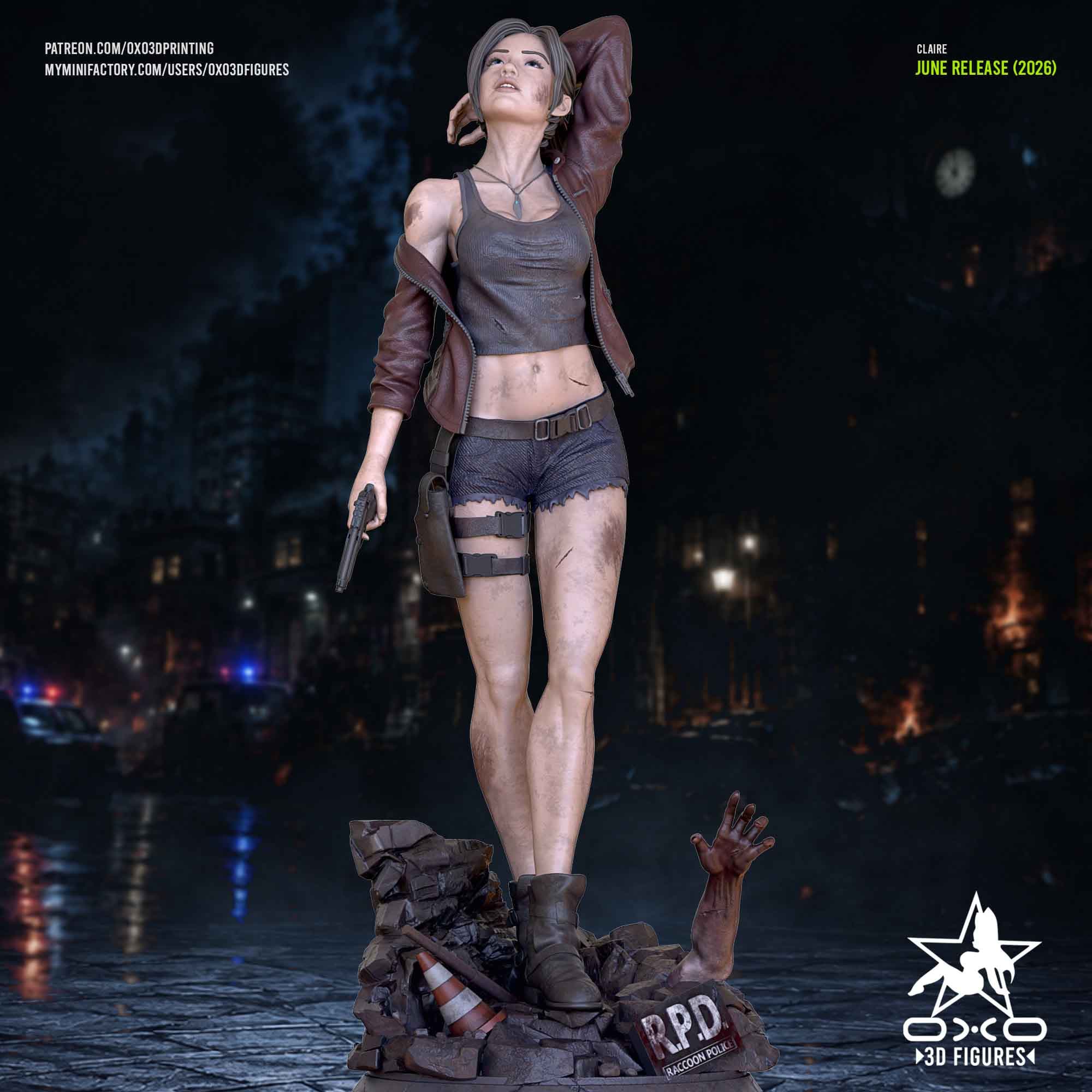 🧟‍♀️🔫 فیگور کلر ردفیلد Claire Redfield (Resident Evil) ارتفاع 50 سانتی‌متر | PLA+