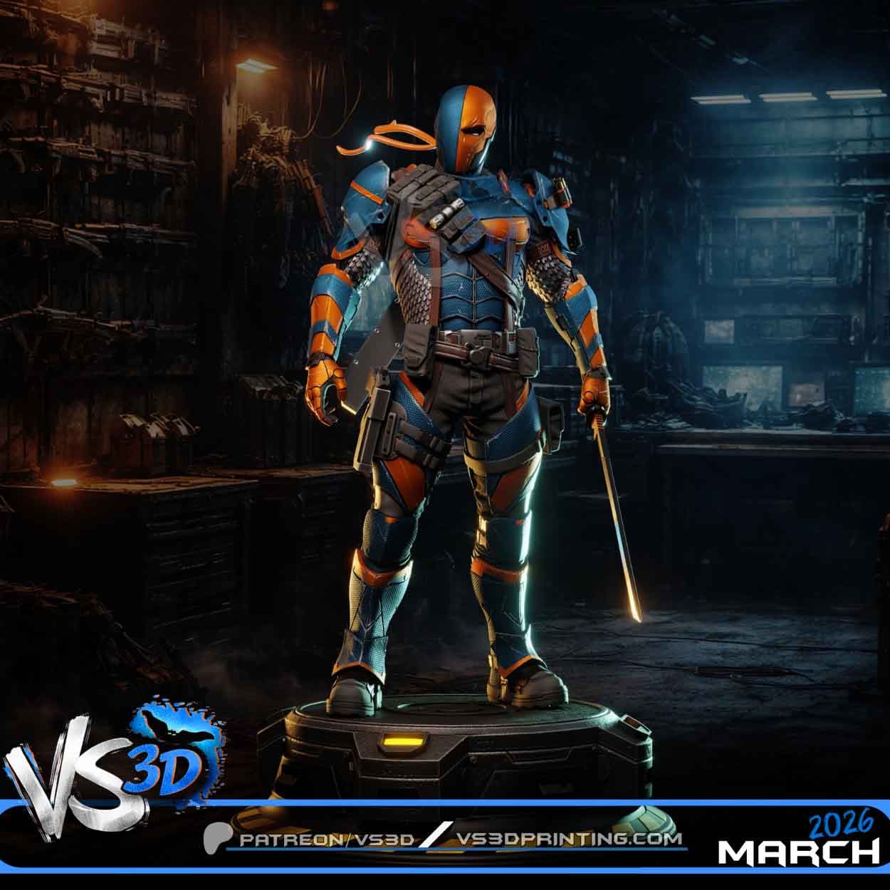 ⚔️🎭 فیگور دث‌استروک Deathstroke ارتفاع 40 سانتی‌متر | PLA+ — تصویر ۴