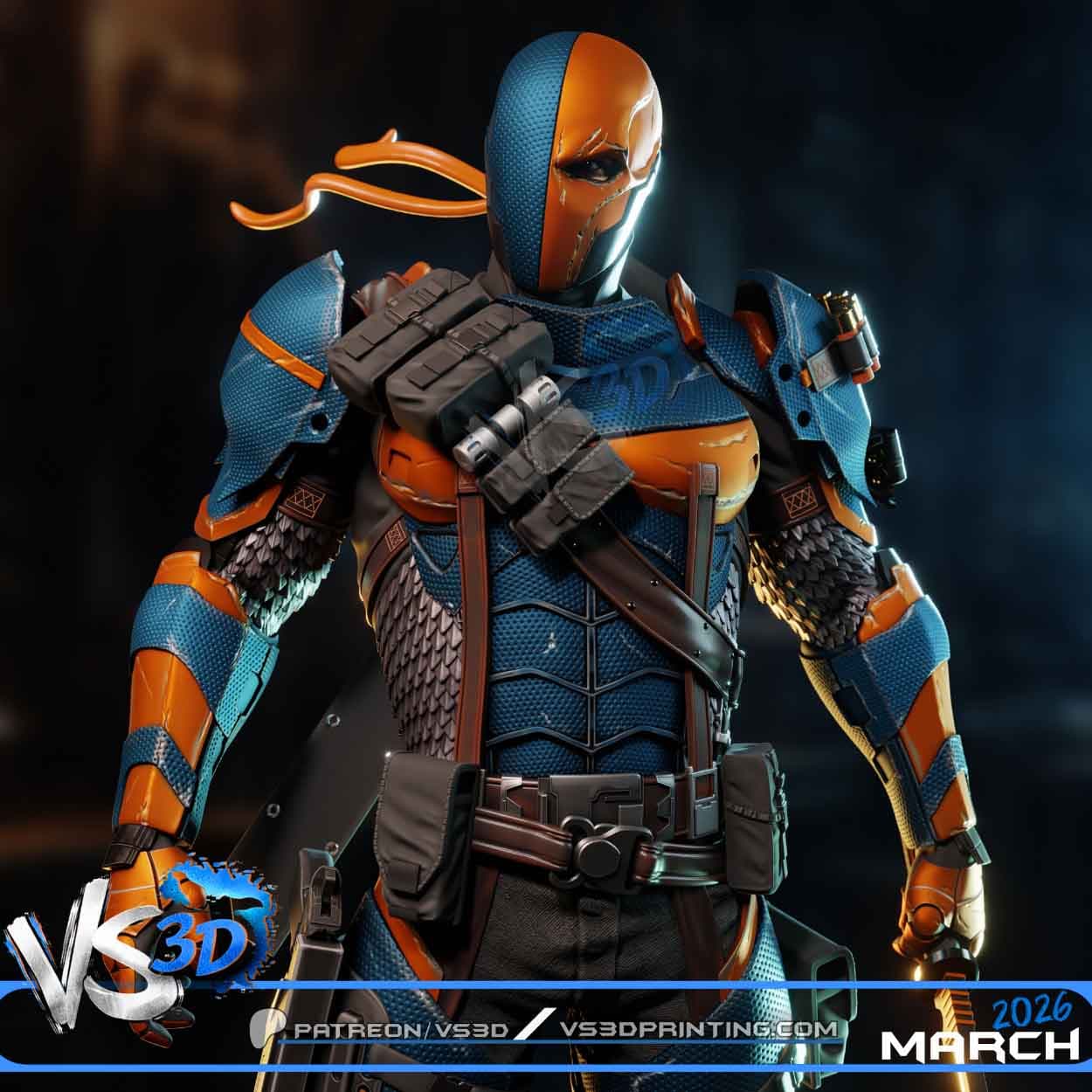⚔️🎭 فیگور دث‌استروک Deathstroke ارتفاع 40 سانتی‌متر | PLA+ — تصویر ۶