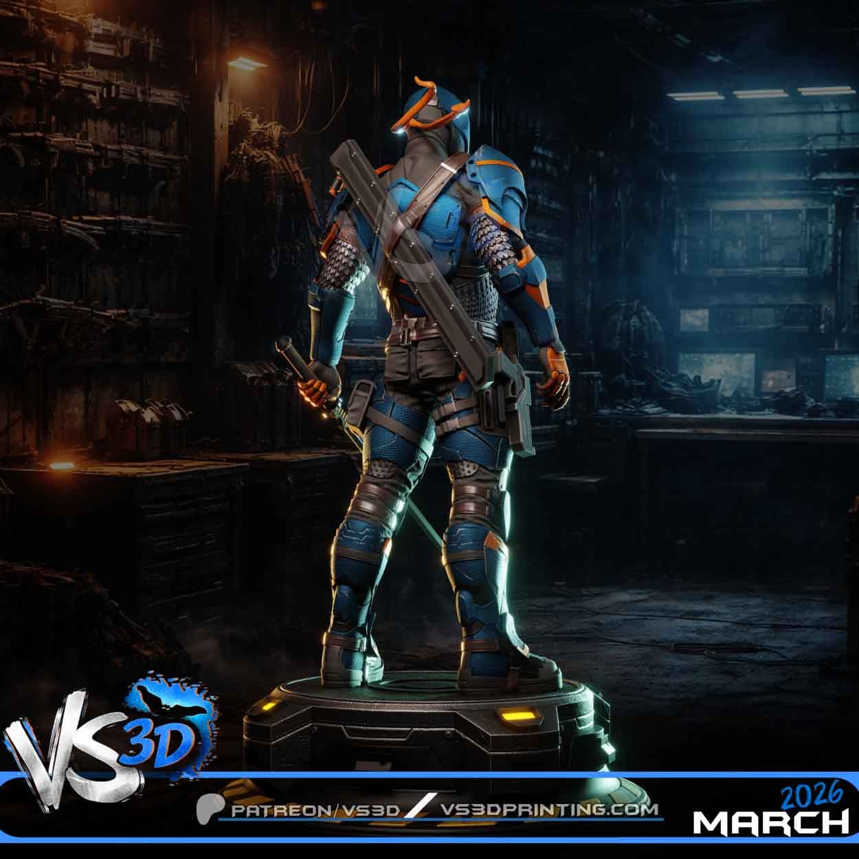 ⚔️🎭 فیگور دث‌استروک Deathstroke ارتفاع 40 سانتی‌متر | PLA+ — تصویر ۷