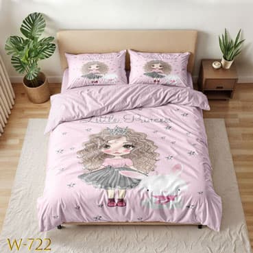روتختی دخترانه مدل دختر مو فرفری W-722