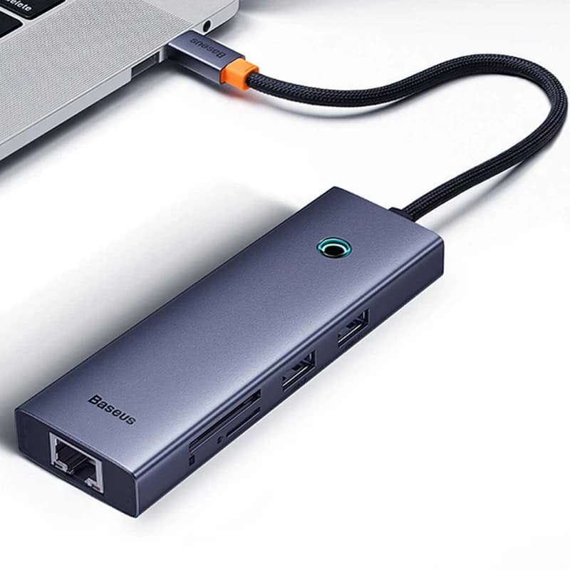 هاب UltraJoy USB-C باسئوس مدل B00052805813 ظرفیت ۷ پورت — تصویر ۳