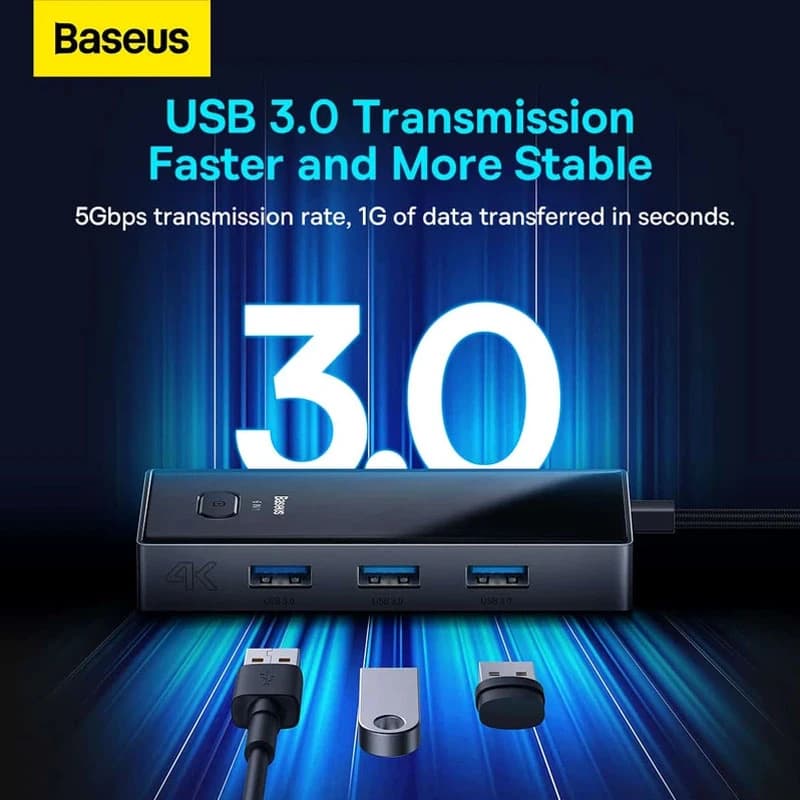 هاب 6 پورت USB-C بیسوس مدل WKYY030213 — تصویر ۴