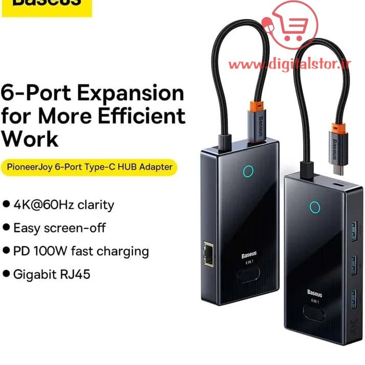 هاب 6 پورت USB-C بیسوس مدل WKYY030213 — تصویر ۱۲